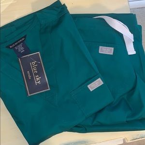 blue sky scrub set.